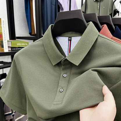 Herren Polohemd Kurzarm Elegantes Piqué-Hemd Mit Knöpfen