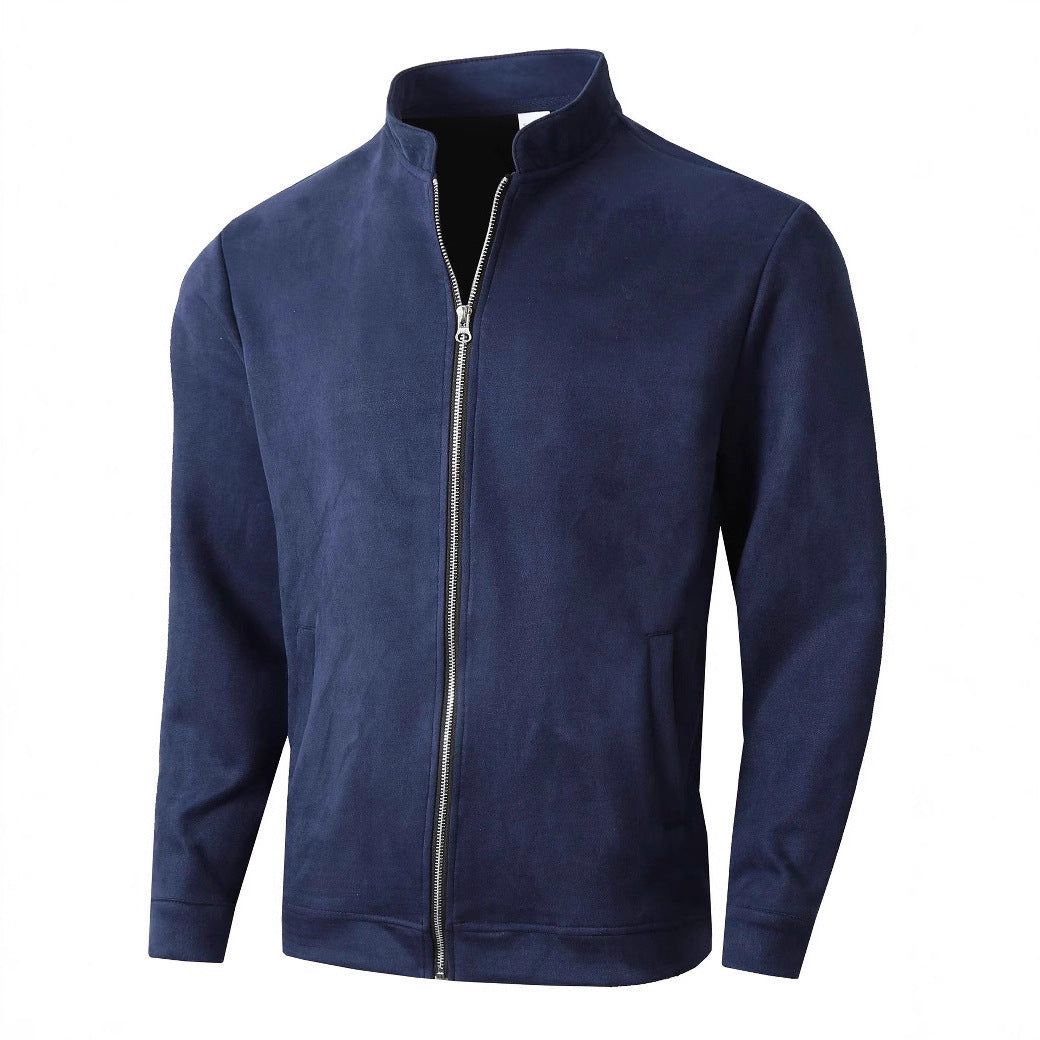 Herren Lederjacke Soft Lederoptik High Collar Modern