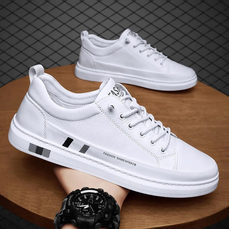 Herren Sneaker Leder Modisch Schnürsenkel