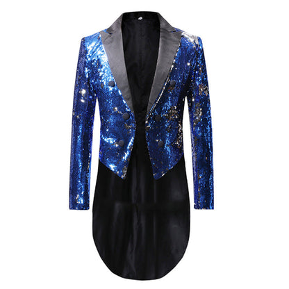 Elegantes Herren Sakko Pailletten Moderner Schnitt Glamour