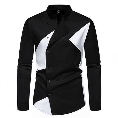 Herren Hemd Moderne Asymmetrisch Knopfdesign Elegant