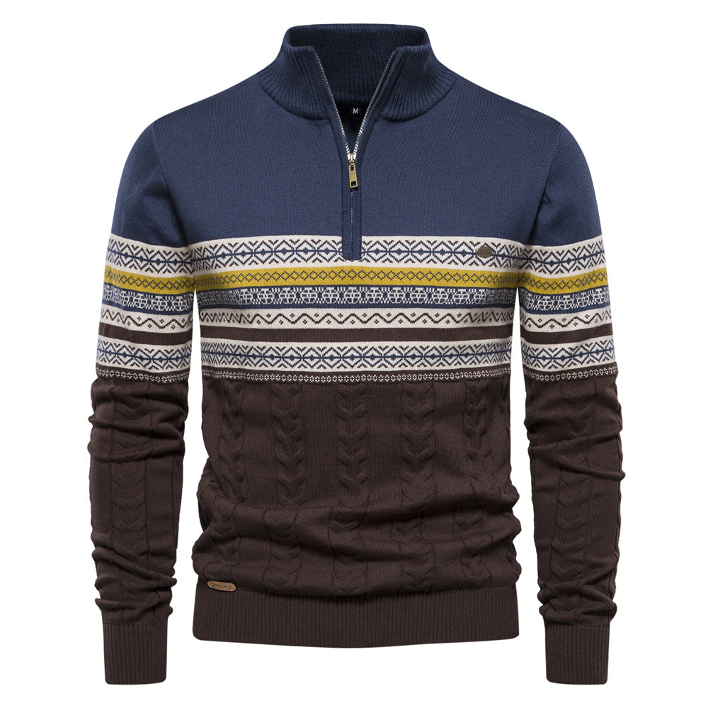 Herren Pullover Modern Zipper Farbenfroh Trendy