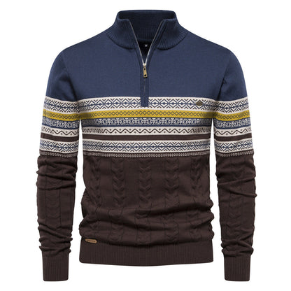 Herren Pullover Modern Zipper Farbenfroh Trendy