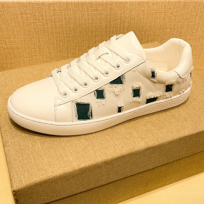Damen Sneaker Leder Modern Bequem Laufsohle