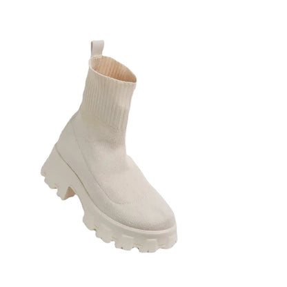 Damen Strumpfstiefel Elastisch Komfortabel Mit Weicher Sohle