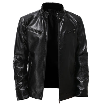 Herren Lederjacke Motorradjacke Asymmetrisch Modern