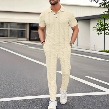 Herren Anzug Freizeit Modern mit Strickmuster Elegant - BerlinGlamour