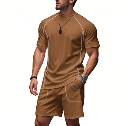 Herren Sport Set Kurzarm T-Shirt und Shorts atmungsaktiv - BerlinGlamour