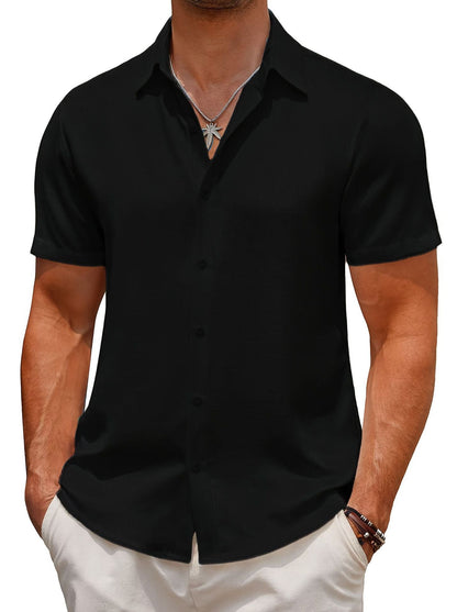 Herren Kurzarmhemd Modern Slim Fit Elegantes Design