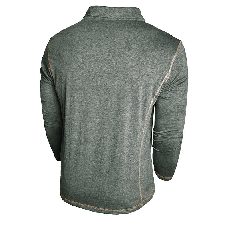 Herren Polohemd Langarm Modern Struktur