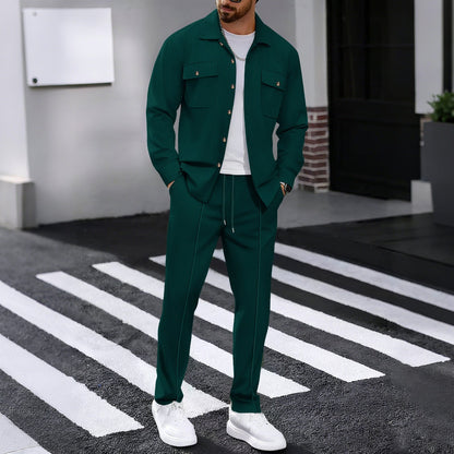 Herren Freizeitanzug Set Modern mit Taschen und Struktur