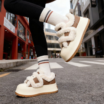 Damen Sneaker Weich Plüsch Schuhe Bequem Komfort