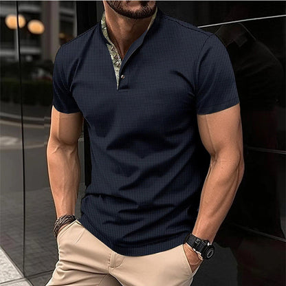 Herren Kurzarmshirt Modern mit Stehkragen Berlin Style