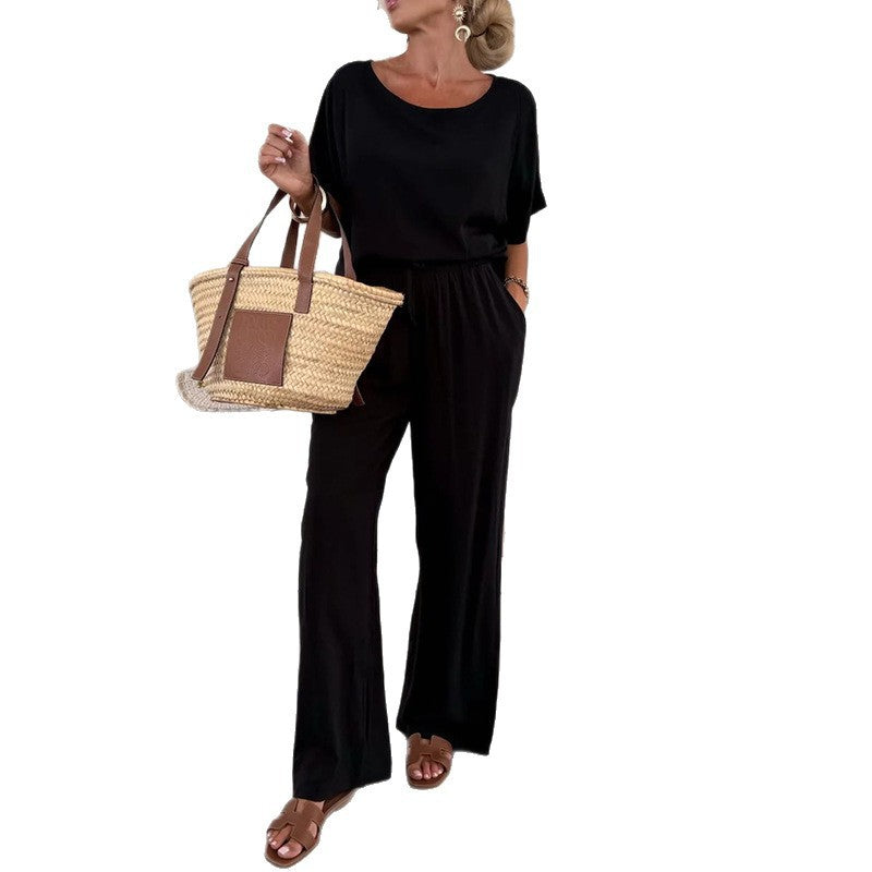 Damen Jumpsuit Weites Bein Elegant Mit Taillenbetonung