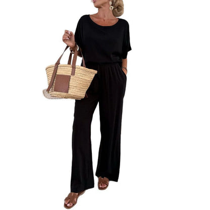Damen Jumpsuit Weites Bein Elegant Mit Taillenbetonung
