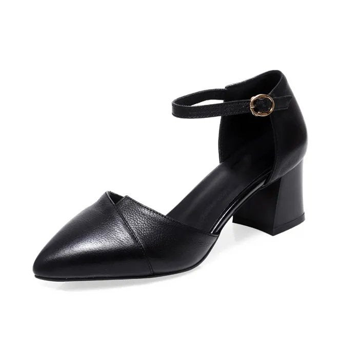 Damen Halbschuhe Elegante Schnalle Blockabsatz Stilettos