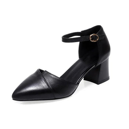 Damen Halbschuhe Elegante Schnalle Blockabsatz Stilettos