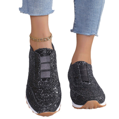 Glitzer Sneaker Damen Schuhe Trendy Mode