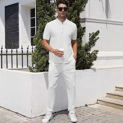 Herren Sportanzug Jogging Set Polo Style Modern