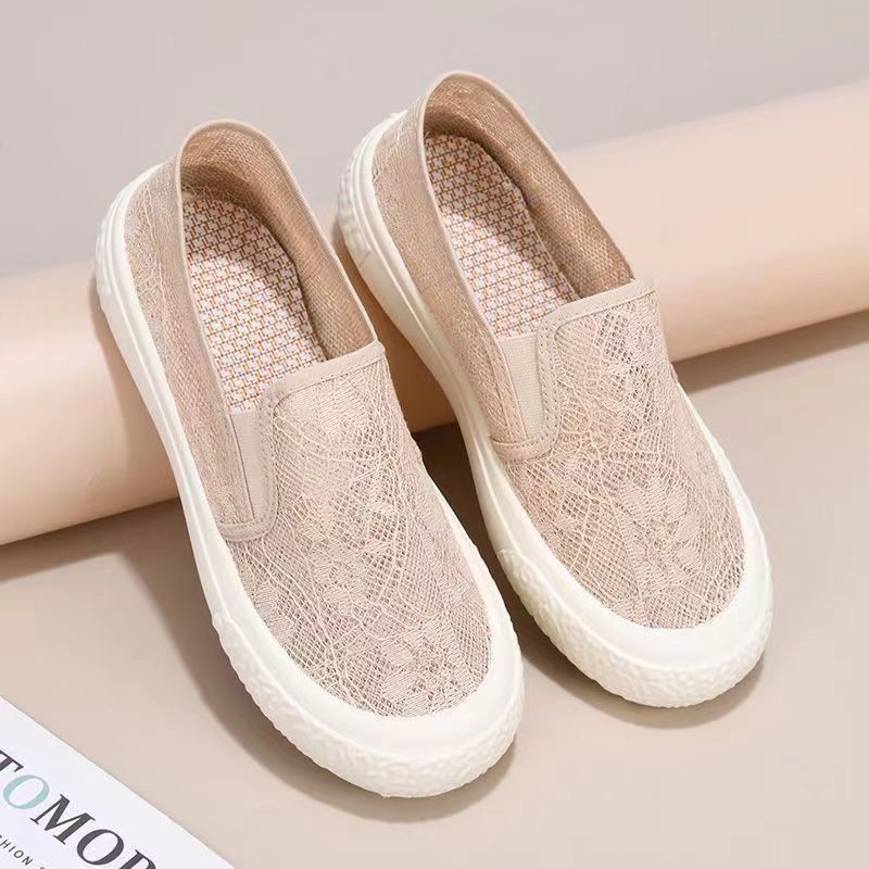 Damen Sneaker Leicht Atmungsaktiv Spitze Schuhe