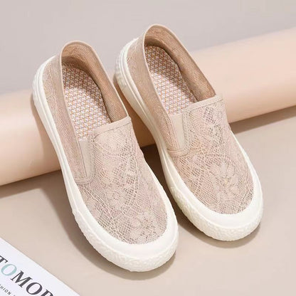 Damen Sneaker Leicht Atmungsaktiv Spitze Schuhe