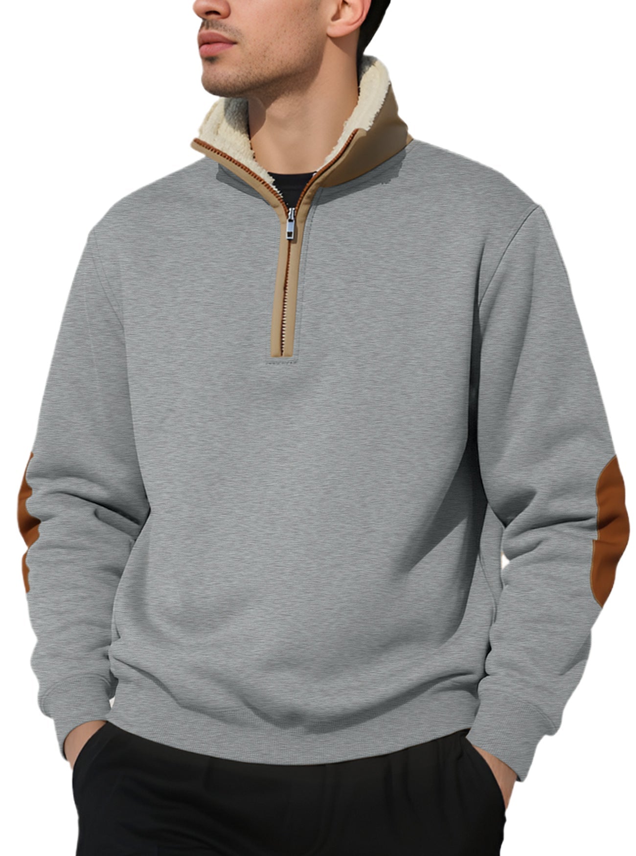 Herren Kapuzenpullover Weich Fleece Mit Reißverschluss