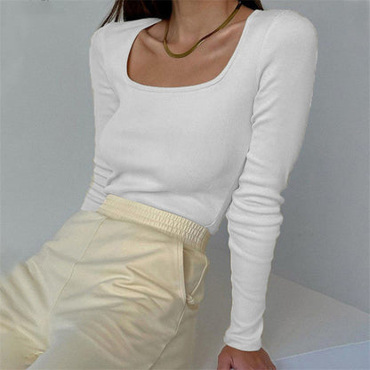 Damen Oberteil Langarm Rippstruktur Trendy