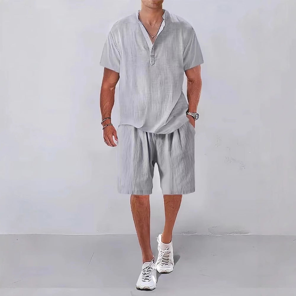 Herren Leinenanzug Bequem Relaxed Fit Sommer