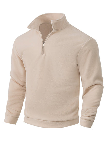 Herren Fleece Pullover Halbzipper Hoher Kragen Warm