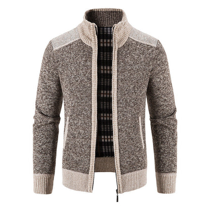 Herren Strickjacke Moderne Reißverschlussjacke Schwarz