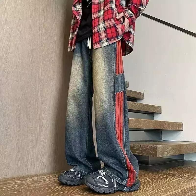 Herren Jeanshose Weit Bequem Mit Seitenstreifen - BerlinGlamour