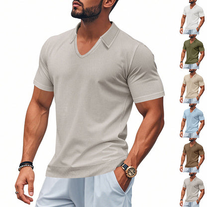 Herren Polo-Shirt Modern Schnitt Strukturiert - BerlinGlamour