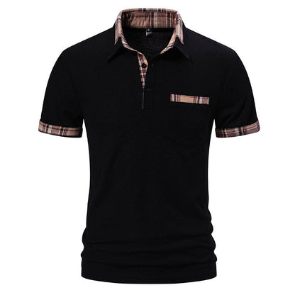 Herren Poloshirt Karomuster Modern Komfortschnitt