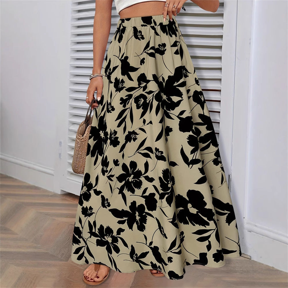 Damen Maxirock Florales Muster Sommerkleid