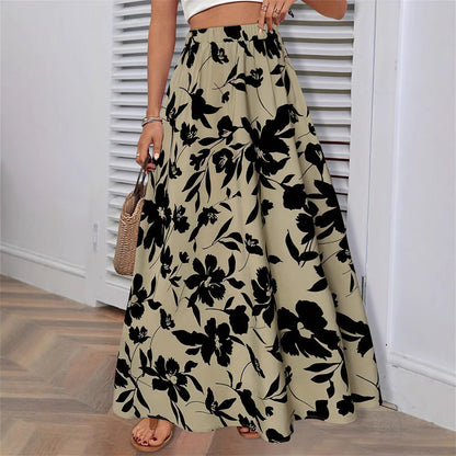 Damen Maxirock Florales Muster Sommerkleid