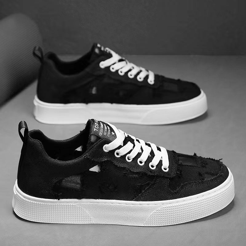 Damen Sneaker Sportlich Canvas Used Look Trendy