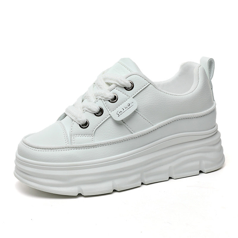 Damen Plateau Sneaker Komfortabel Schnürung Modisch