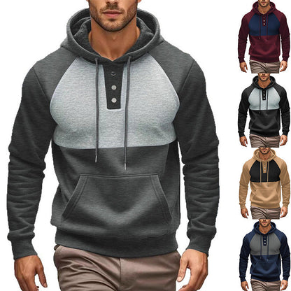 Herren Hoodie Sportlich mit Kontrastdetails Modern - BerlinGlamour