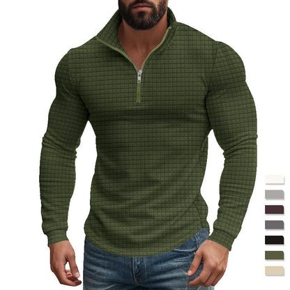 Herren Funktionsshirt Hochkragen Strukturiert Sportlich