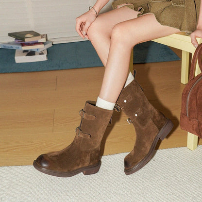 Damen Stiefel Ankle Boots Robust Schnürsenkel Schwarz