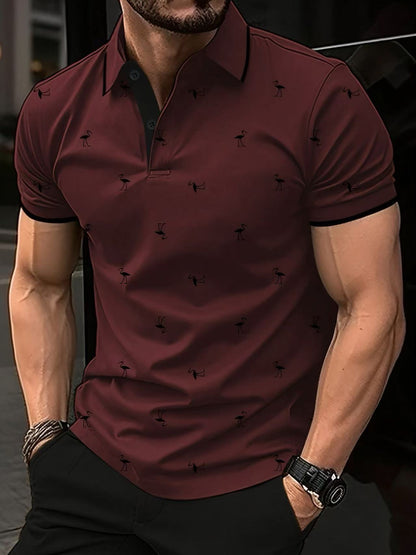 Herren Poloshirt Stilvoll Hochwertig Mustered