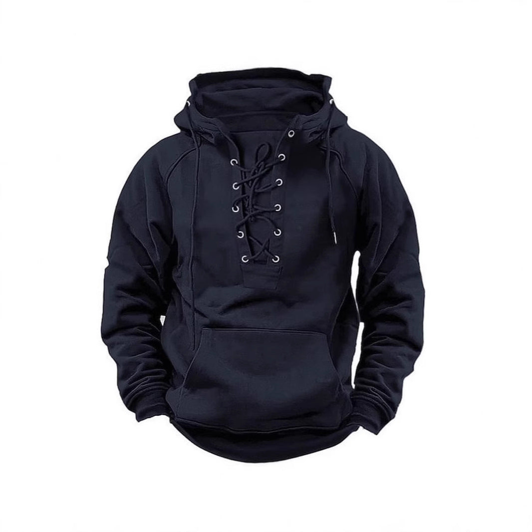 Herren Kapuzenpullover Weich Warm Schnürdesign Modern