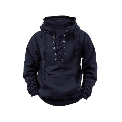 Herren Kapuzenpullover Weich Warm Schnürdesign Modern