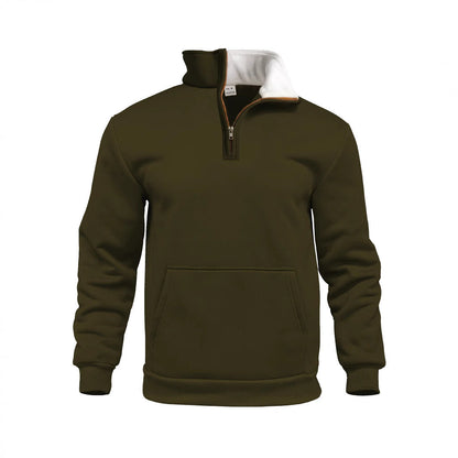 Herren Fleece-Pullover Stehkragen Reißverschluss Warm Modern