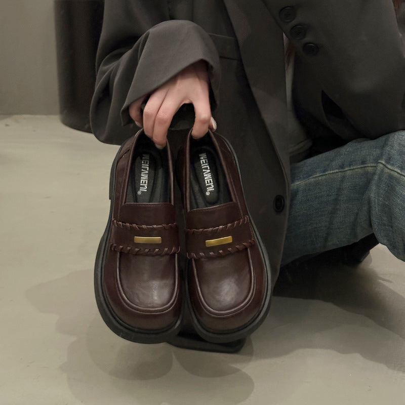 Damen Loafers Bequem Modern Riemen Schuhe