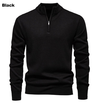 Herren Strickpullover Kurzarm mit Reißverschluss