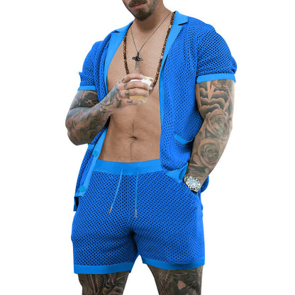 Herren Leichtes Sportset Kurzarm Hemd und Shorts atmungsaktiv - BerlinGlamour