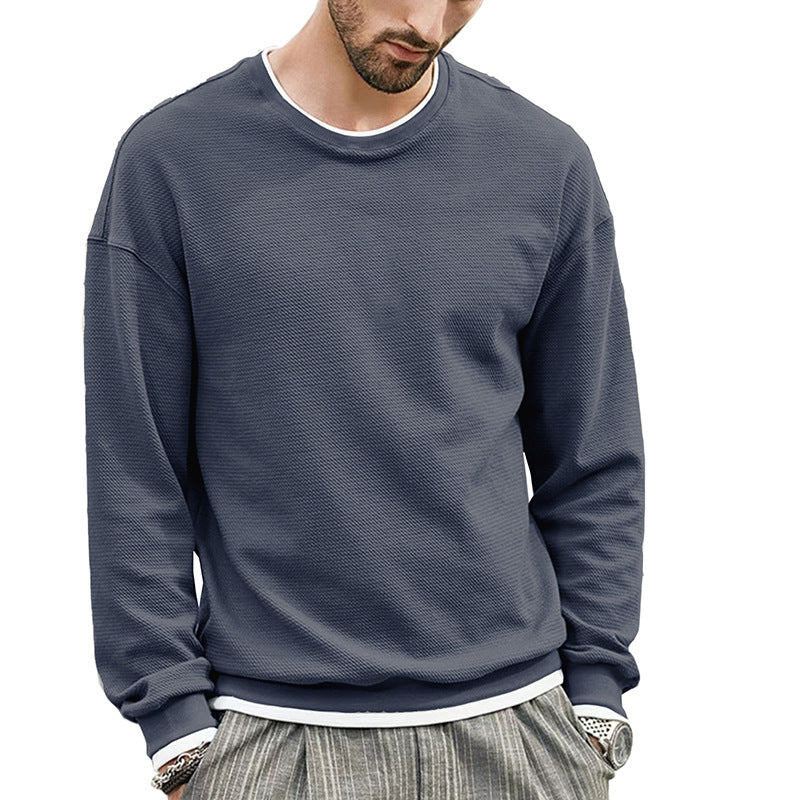 Herren Sweater Langarm Strukturiert Modern