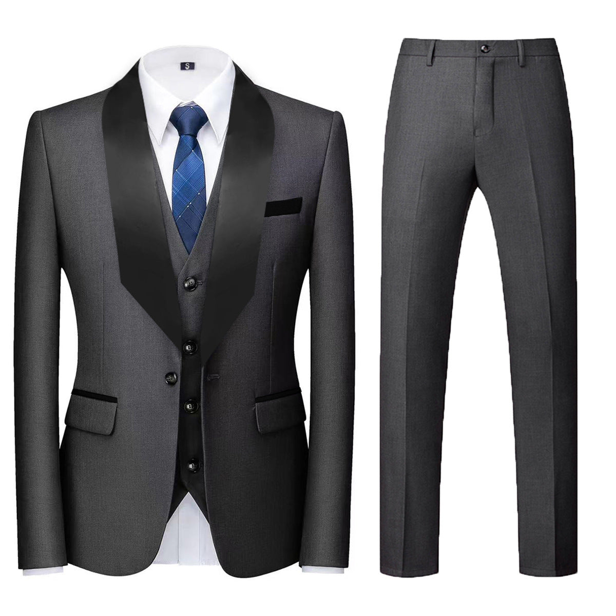 Eleganter Herren Anzug 3-teilig mit Glanzoptik