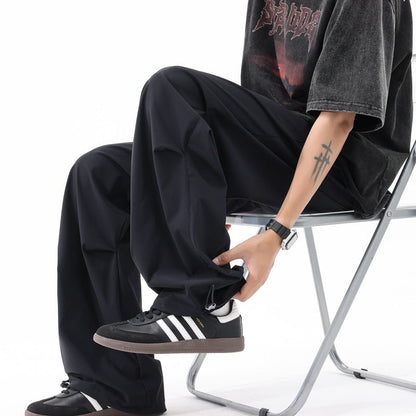 Herren Sporthose Weite Fit mit Draped-Design Schwarz